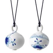 Royal Copenhagen - Blå Mega Riflet julekule 9,5 cm 2 stk