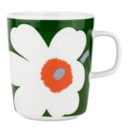 Marimekko - Oiva Unikko 60th anniversary krus 25 cl hvit/grønn/oransje