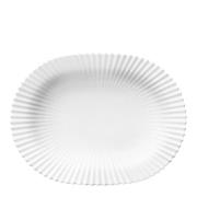 Lyngby - Oval dypt serveringsfat 25 cm hvit