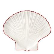 ByOn - Sea collection asjett 16x13 cm shell hvit/rød