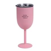 Pictureit - Vinglass termo MAMMA TRENGER EN TIMEOUT 35 cl lys rosa