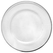 Stiernholm - Plisse dekketallerken 33 cm klar/sølv