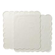 Ziczac - Scallopped tekstilserviett 2 stk 40x40 cm natur