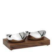 Robert Welch - Skål med brett 2 stk valnøtt