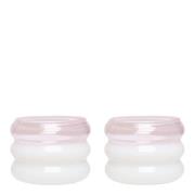 Design Letters - Bubble. telysholder 2 stk 5,6 cm milky white/pink