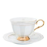 Hilke - Strisce Tortora kopp med skål 22 cl greige