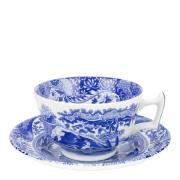 Spode - Blue Italian tekopp med fat 20 cl blå/hvit