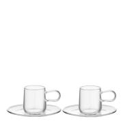 Kosta Boda - Viva espresso kopp og fat 8 cl 2 stk