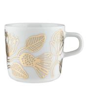 Marimekko - Oiva Tiara kopp 20 cl hvit/gull