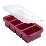 Souper Cubes - Matoppbevaring m/lokk silikon 1-cup 4x250 ml cranberry