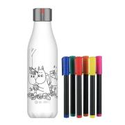 Les Artistes - Bottle Up Mummi termoflaske 0,5 L med tusj hvit/multi