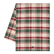 Lexington - Rib løper bomull 50x150 cm rutete grønn/rød/beige