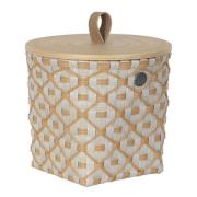 Handed By - Ivy & Rose liten kurv m/lokk 20x19 cm pale grey