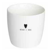 Sögne Home - Krus Glad i deg 30 cl hvit