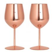 Pictureit - Vinglass stål DU & JEG 45 cl 2 stk roségull