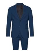 Plain Mens Suit - Normal Length Dress Navy Lindbergh