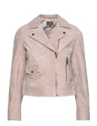 Andrea Suede Biker Skinnjakke Skinnjakke Beige Jofama