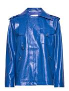 Kaya Pu Jacket Skinnjakke Skinnjakke Blue Hosbjerg