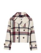 Wool Blend Check Peacoat Ulljakke Jakke Multi/patterned Tommy Hilfiger