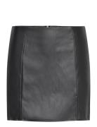 Onlleni Faux Leather Slit Skirt Pnt Noos Kort Skjørt Black ONLY