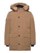 Everest Faux Fur Hooded Parka Parkas Jakke Beige Superdry