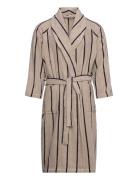 Stripe Robe Morgenkåpe Beige GANT