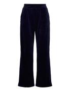 Pant Straight Leg Velours Pyjamasbukser Pysjbukser Navy Hunkemöller