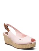 Iconic Elba Sling Back Wedge Sko Wedge Pink Tommy Hilfiger