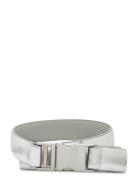 Metal Fastening Leather Belt Belte Silver Mango