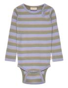 Body L/S Modal Double Striped Bodies Long-sleeved Multi/patterned Peti...