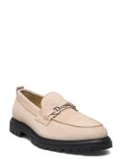 Biagil Snaffle Loafer Suede Mokasiner Lave Sko Beige Bianco