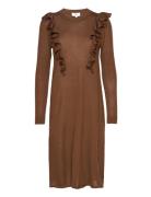 Dress Long Sleeve Knelang Kjole Brown Noa Noa