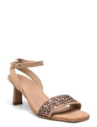 Sandals - Block Heels Sandal Med Hæl Beige ANGULUS