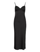 Satin Viscose Slip Dress Dresses Slip Dresses Black Calvin Klein