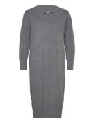 Onlnew Tessa L/S Midi V Dress Knt Noos Knelang Kjole Grey ONLY