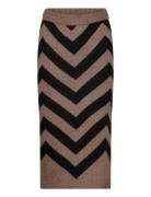 Yaskavalli Hw Midi Knit Skirt S. Knelangt Skjørt Brown YAS