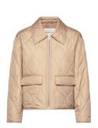 Quilted Collared Jacket Vattert Jakke Beige GANT