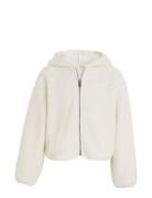 Teddy Hwk Zip Through Outerwear Fleece Outerwear Fleece Jackets Cream ...