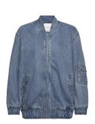 Denim Bomber Jacket Dongerijakke Denimjakke Blue Mango