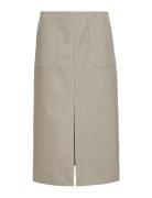 Objsonne Long Skirt 131 Knelangt Skjørt Grey Object