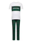 Jacjj Checked Ss Tee And Pants Set Jnr Pyjamas Sett Green Jack & J S