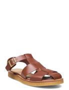 Sandals - Flat - Closed Toe - Op Flate Sandaler Brown ANGULUS