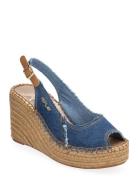 Jess Sling Espadrill Sandal Med Hæl Espadrilles Blue Replay