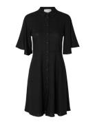 Slfgulia 2/4 Short Shirt Dress D Knelang Kjole Black Selected Femme