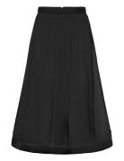 Hayden Pleated Wide Organza Midi Skirt Knelangt Skjørt Black Malina