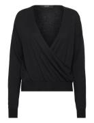 Vmsilky Ls Wrap Pullover Boo Tops Knitwear Jumpers Black Vero Moda