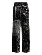 Neo Sequins Penelope Pants Bottoms Trousers Straight Leg Black Mads Nø...