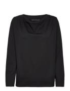 Delight Top Interlock Tops Blouses Long-sleeved Black Moshi Moshi Mind