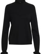 Crvillea Knit Blouse Tops Knitwear Jumpers Black Cream