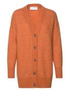 Slfmaline Ls Knit Long Cardigan Noos Tops Knitwear Cardigans Orange Se...